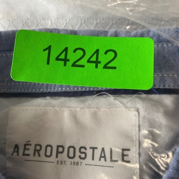 Aeropostale Men's Blue Rainbow Specked Long Sleeve Button Down Shirt Size Large‎ - Picture 13 of 13